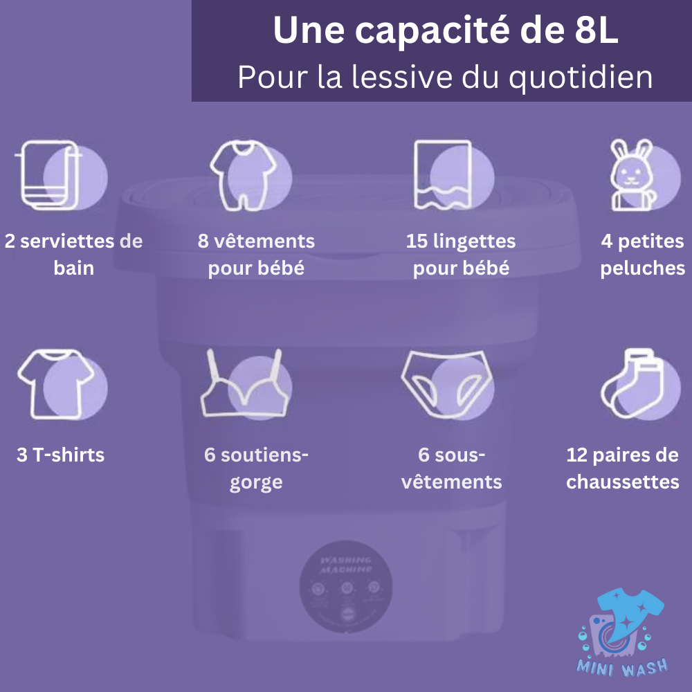 Mini machine a laver pliable