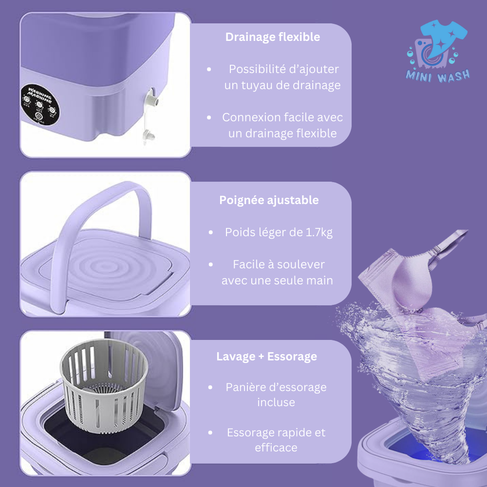 Mini machine a laver pliable
