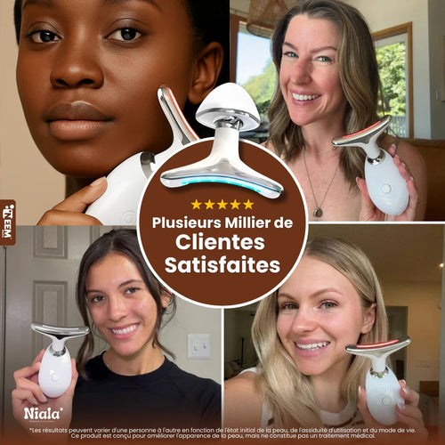 Appareil de massage anti-ride 3 couleurs pour le visage et le cou