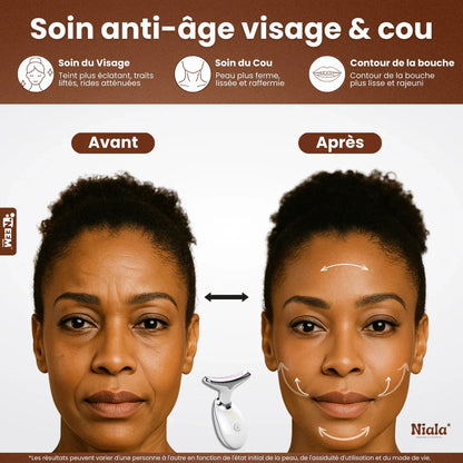 Appareil de massage anti-ride 3 couleurs pour le visage et le cou